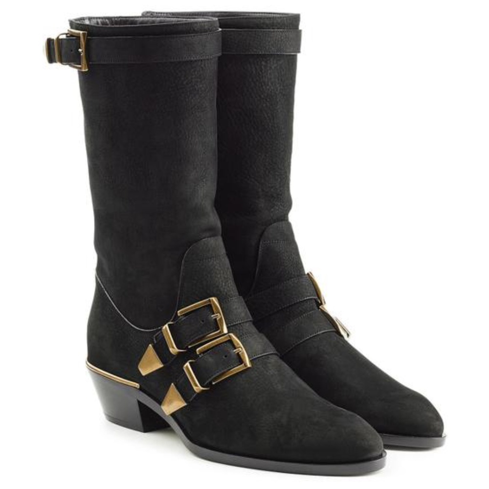 Chlo Black Buckles Boots - image 1